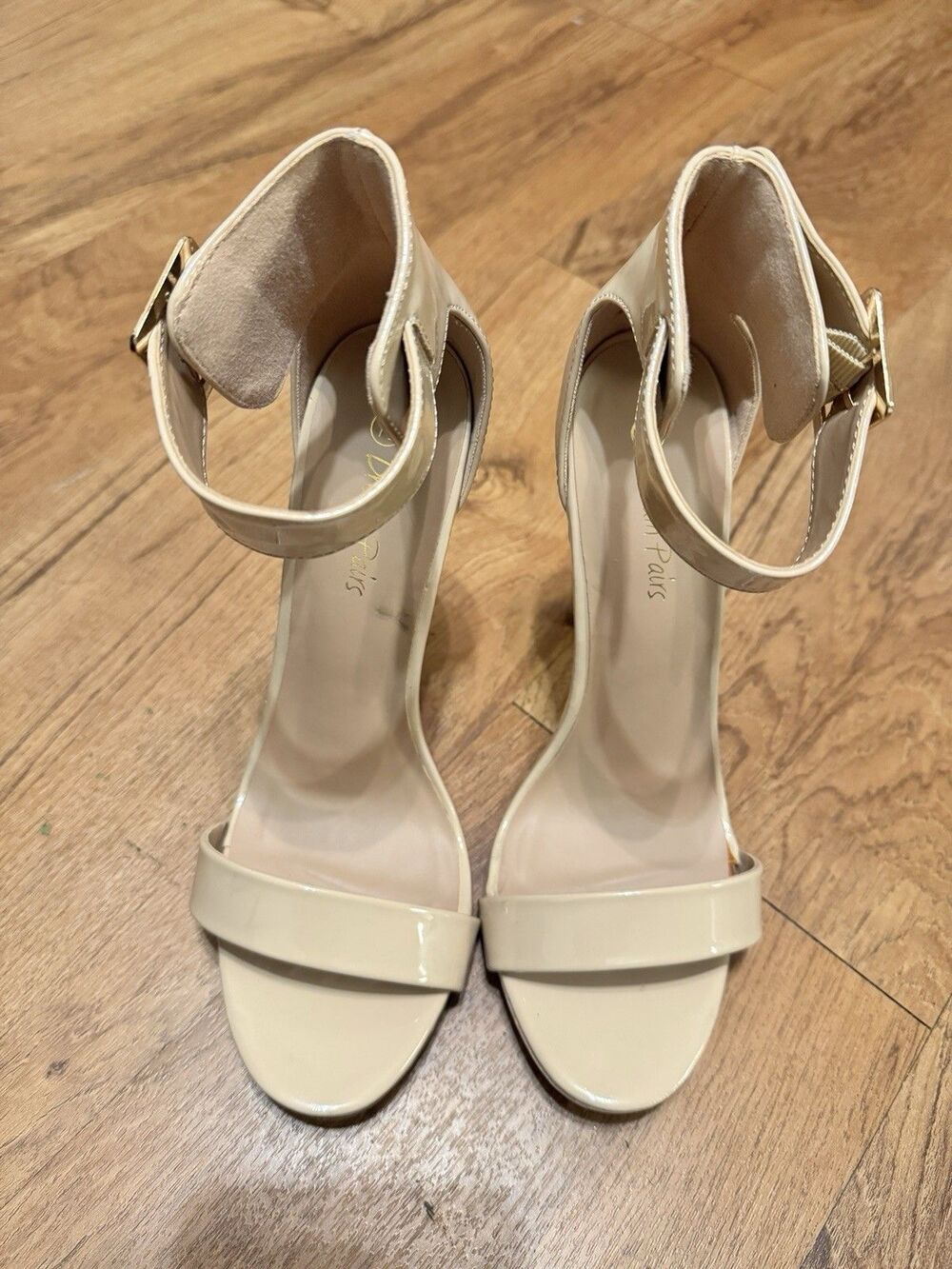 Dream Pairs Elegantee Nude Stiletto Heels Size 7.5 Ankle Strap Dress Pump Shoes
